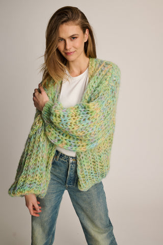 Tessa Cardigan Short Rib Green Multi