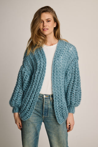 Tessa Cardigan Short Rib Petrol Blue