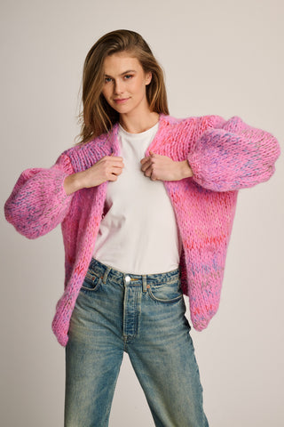 Isa Cardigan Short Candy Pink Multi