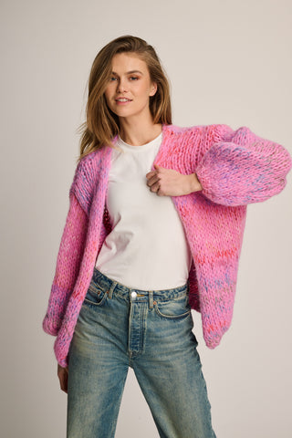 Isa Cardigan Short Candy Pink Multi