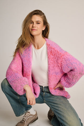 Isa Cardigan Short Candy Pink Multi