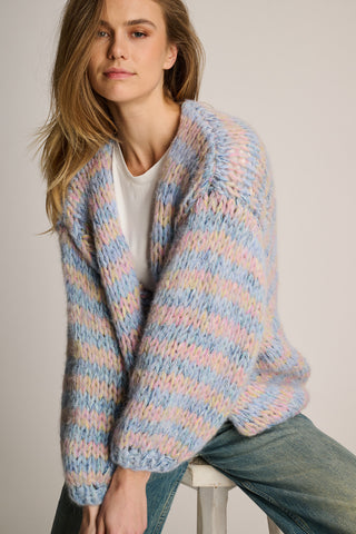 Maud Cardigan Short Pastel Blue / Yellow / Pink