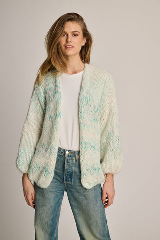 Isa Cardigan Short Off White / Green