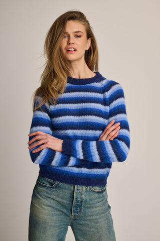 Christina Pullover Round Neck Navy / Light Blue