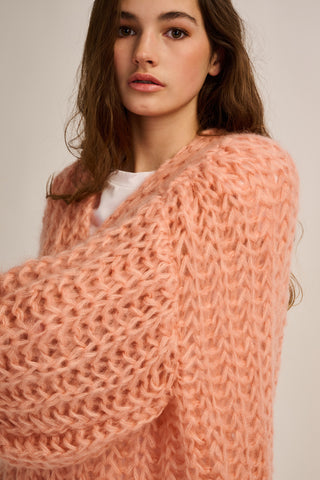 Tessa Cardigan Short Rib Peach