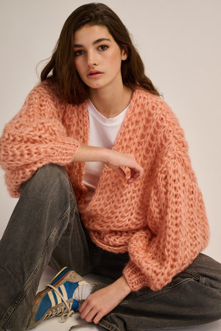 Tessa Cardigan Short Rib Peach