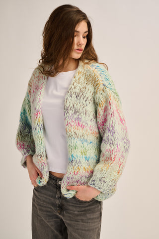 Isa Cardigan Short Mint Multi