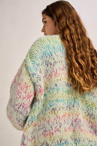 Isa Cardigan Short Mint Multi