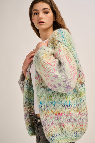 Isa Cardigan Short Mint Multi