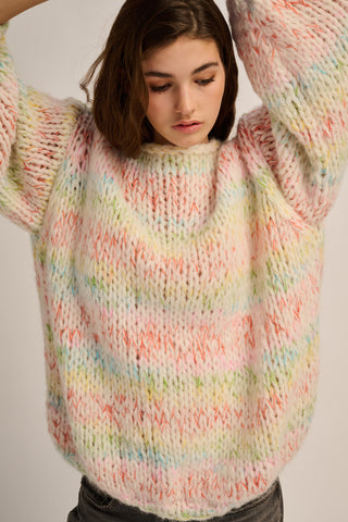 Cato Pullover Round Neck Off White Multi