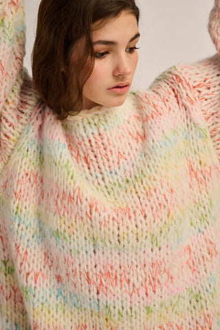 Cato Pullover Round Neck Off White Multi