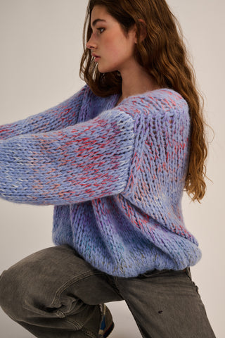 June Pullover V-Neck Jeans Blue Multi