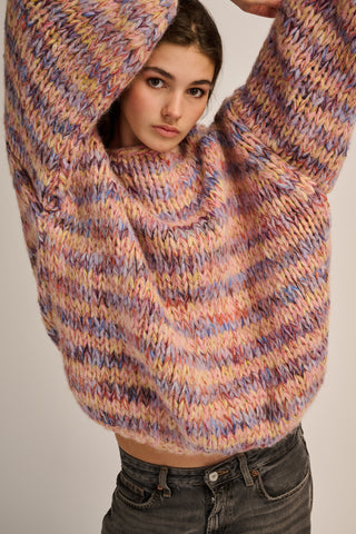 Lola Pullover Round Neck Lilac / Peach