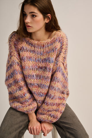 Lola Pullover Round Neck Lilac / Peach