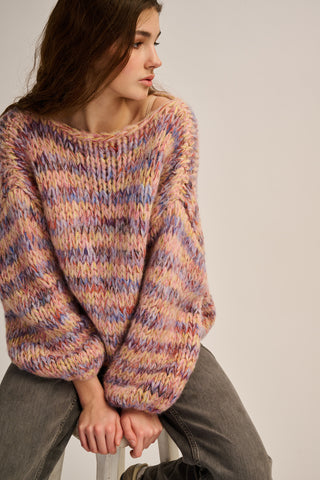 Lola Pullover Round Neck Lilac / Peach
