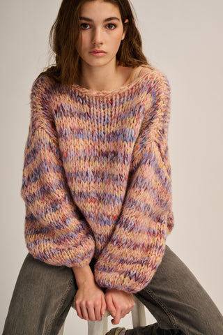 Lola Pullover Round Neck Lilac / Peach