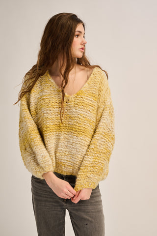 Hannah Pullover V-Neck Yellow
