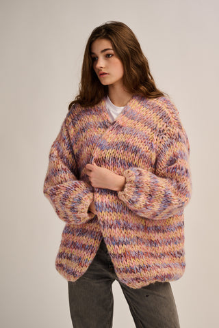 Maud Cardigan Short Lilac / Peach