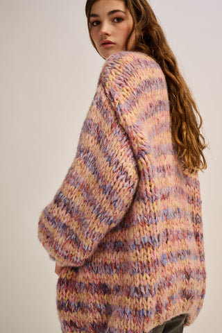 Maud Cardigan Short Lilac / Peach
