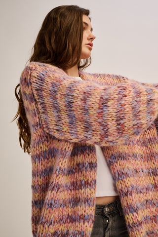 Maud Cardigan Short Lilac / Peach