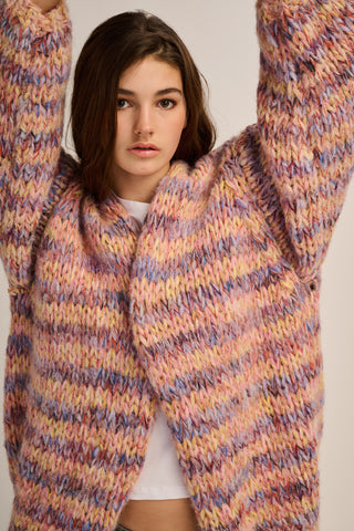 Maud Cardigan Short Lilac / Peach