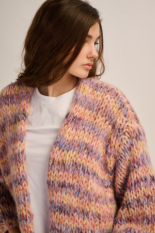 Maud Cardigan Short Lilac / Peach