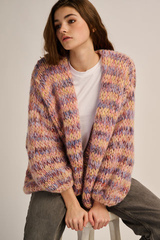 Maud Cardigan Short Lilac / Peach
