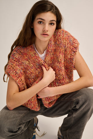 Mira Cardigan Sleeveless Orange / Red