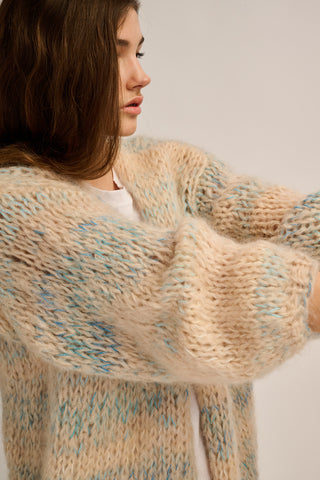 Brigitte Cardigan Short Sand / Blue