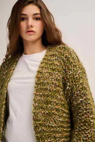 Mia Cardigan Short - Multicolor Khaki