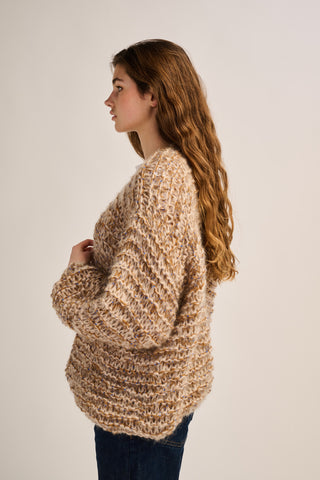 Evelyn Cardigan Short - Beige Multicolor