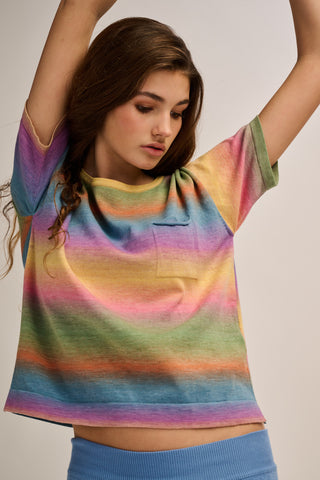 Lisa Knitted T-Shirt Pastel Multi