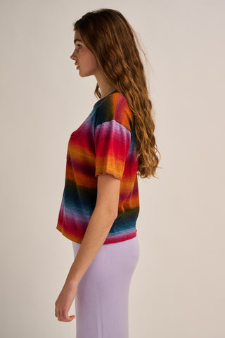 Lisa Knitted T-Shirt Red-Blue Multi