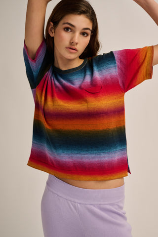 Lisa Knitted T-Shirt Red-Blue Multi