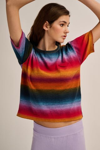 Lisa Knitted T-Shirt Red-Blue Multi