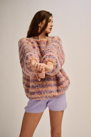 Lola Pullover Round Neck Lilac / Peach