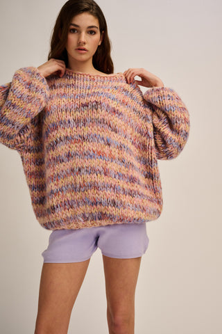 Lola Pullover Round Neck Lilac / Peach