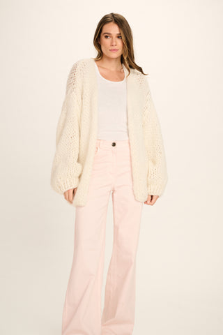 Logan Alpaca Cardigan Short - Off White - Love Grafitti