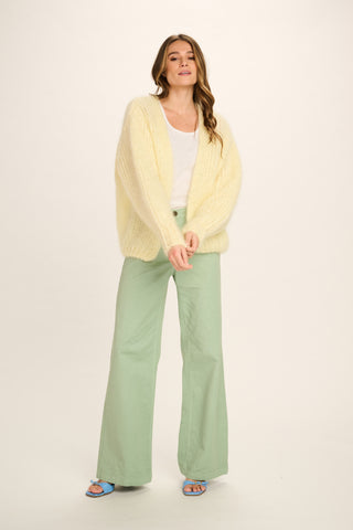 Charlotte Mohair Cardigan - Pastel Yellow Love Grafitti