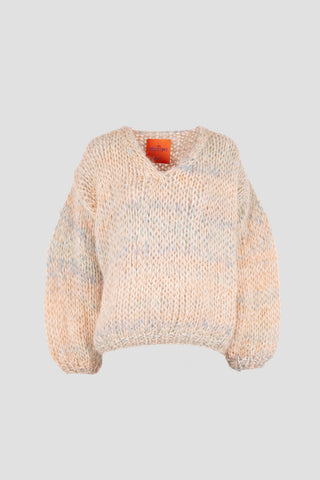 Bo Pullover V-Neck Sand / Blue