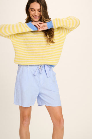 Bea Linen Shorts - Jeans Blue