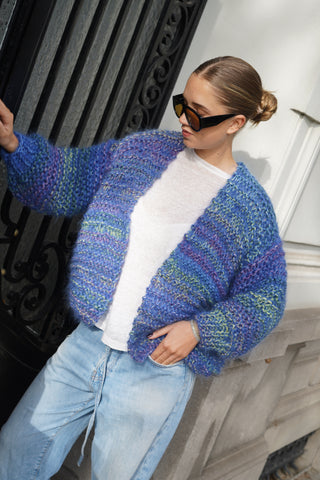 Noah Cardigan Short - Mixed Blue