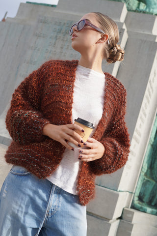 Noah Cardigan Short - Mixed Rust