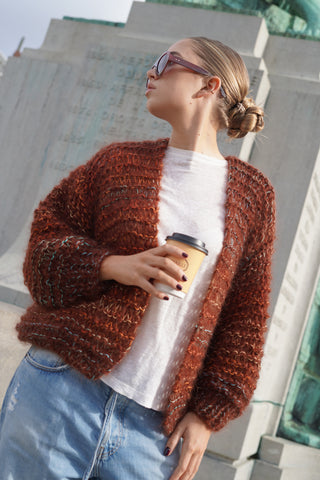 Noah Cardigan Short - Mixed Rust