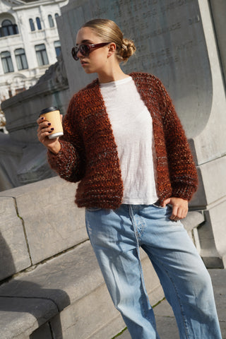 Noah Cardigan Short - Mixed Rust