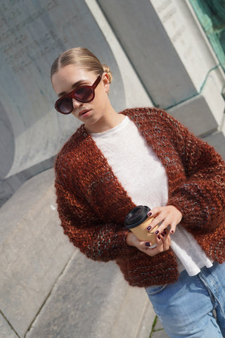 Noah Cardigan Short - Mixed Rust