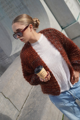 Noah Cardigan Short - Mixed Rust
