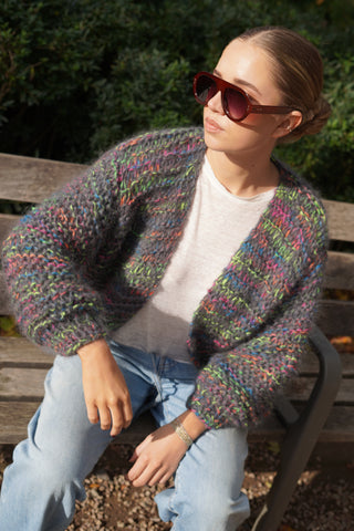 Noah Cardigan Short - Mixed Grey