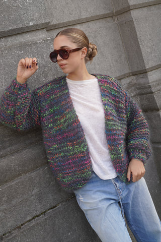 Noah Cardigan Short - Mixed Grey