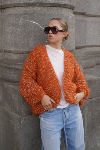 Noah Cardigan Short - Mixed Orange